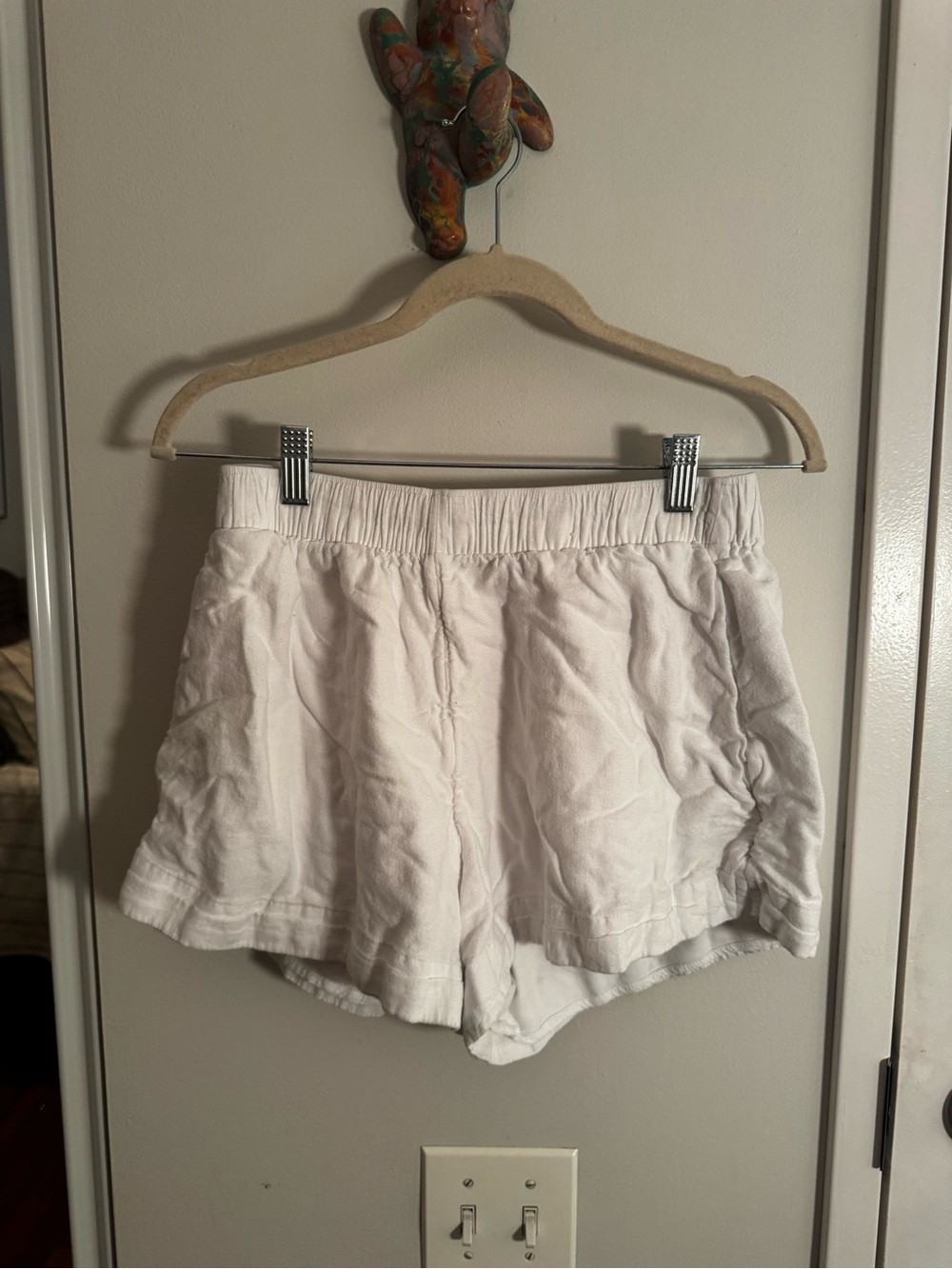 Abercrombie White Linen Blend Lounge Shorts Size M